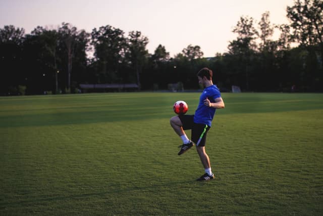Kid playing soccer